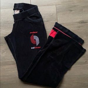 VINTAGE PORTLAND TRAIL BLAZERS SPORTS/LOUNGE VELOUR PANTS